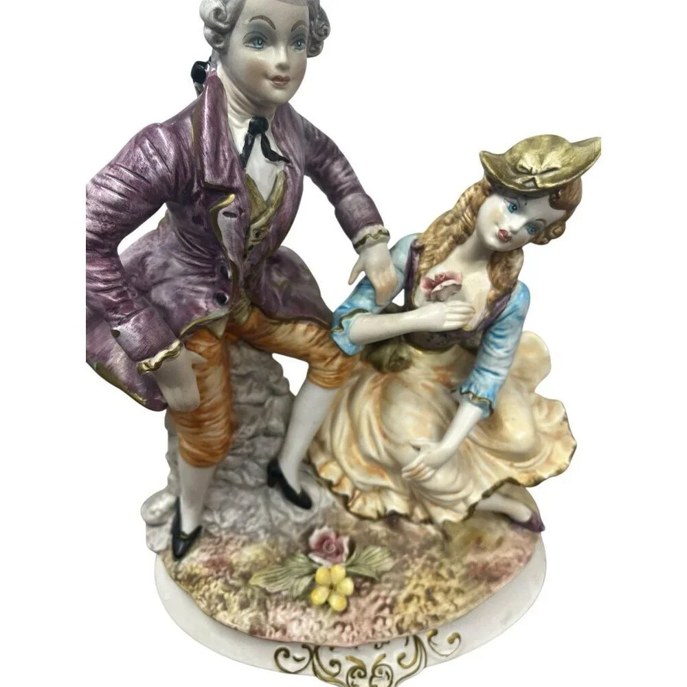 Capodimonte N Italian Porcelain Figurine Victorian Couple 60s-70s Era